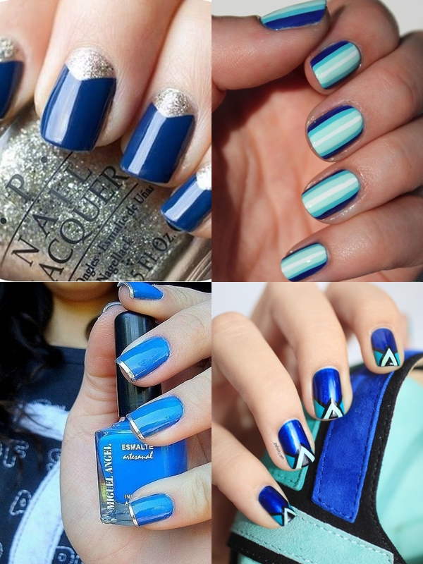 blue nail art