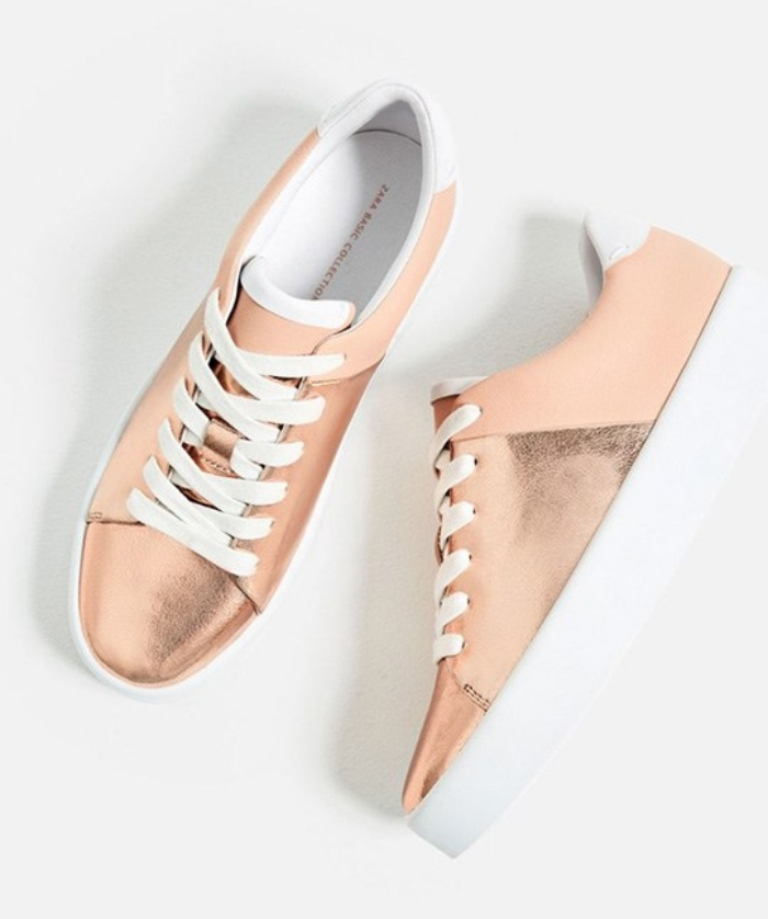Zara Rose Gold Sneakers ($40)