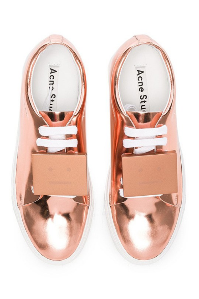 Acne Studios Adriana Metallic Leather Sneakers ($420)