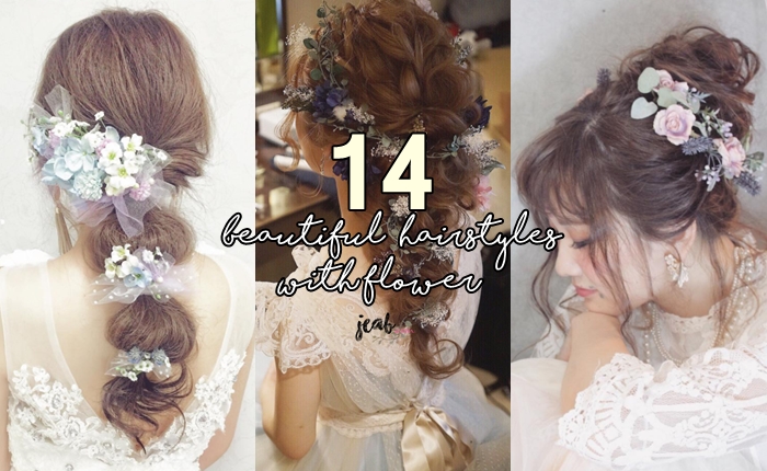 head hairstyle with flower