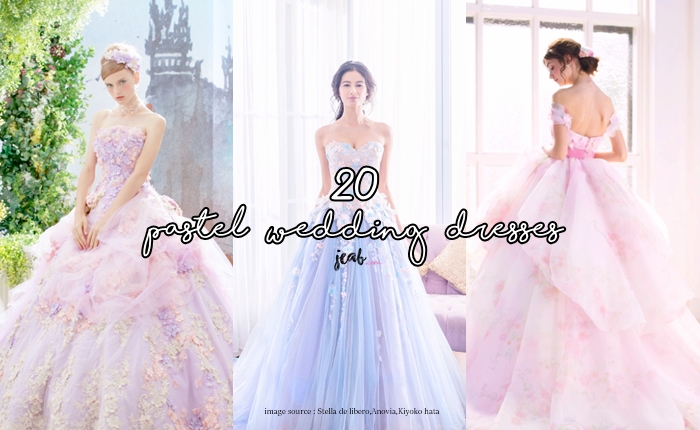 teaser pastel wedding dress
